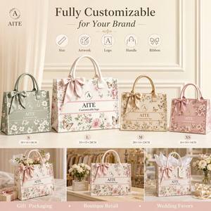 Factory Reusable Wholesale Medium Beach Personalized Elegant Flowers Concealed <strong>Buckle</strong> Gift Custom Canvas Tote <strong>Bags</strong> - Product Image 3