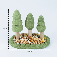 Bol d'alimentation à mâcher en poudre d'herbe Three Little Trees pour hamster, hamster syrien, décoration de cage forestière