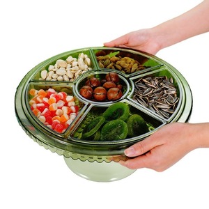 Plateau à fruits haut et moderne avec couvercle, en plastique vert transparent, multifonctionnel, avec compartiments pour bonbons, pour usage domestique - Product Image 5