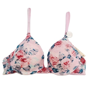 New arrival beautiful floral lace plunge underwire push up bra for women