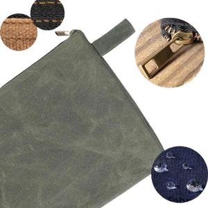 <b>Men</b> Travel <b>Toiletry</b> <b>Bag</b> Plain Custom Logo Unisex Zipper <b>Toiletry</b> Waxed Canvas <b>Bag</b> Pouch Cosmetic <b>Bag</b> - Product Image 4