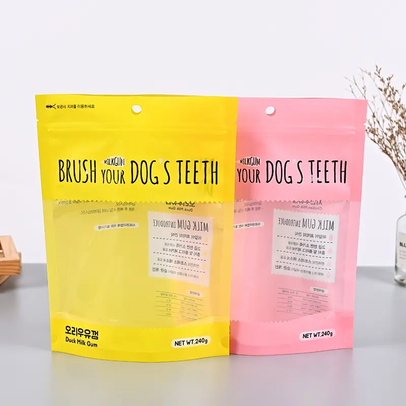 fast shipping customized logo stand up food grade zipper window mylar dog cat treat pet feed packaging bags