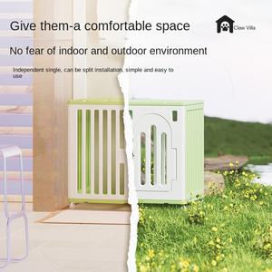 [Pençe Villa] kapalı küçük orta büyük köpek çevre dostu plastik kafes tuvalet Deodorant ve düğme kapatma ile entegre kulübesi - Product Image 2