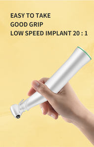 Turbina de <span class=keywords><strong>contra</strong></span>ángulo de anillo verde de pieza de mano de baja velocidad 20:1 dental para cirugía de implantes, maquinaria eléctrica para construcción metálica - Product Image 3