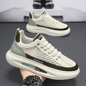 Chaussures en maille pour hommes d'été, respirantes, légères, antidérapantes, tendance mode, sportives, à enfiler, à lacets, chaussures de loisirs pour seniors - Product Image 6