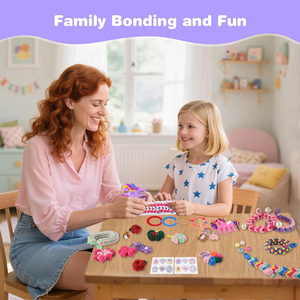 Kit de tissage pour enfants, plus de 1000 pièces, kits d'artisanat DIY pour enfants avec 2 peignes à tisser, cadeaux de Pâques, kit de fabrication de bracelets, cadeaux pour filles - Product Image 4