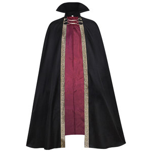 Noir Sorcière Vampire Longue Cape Cape À Capuche Halloween Costume pour Hommes Femme Enfants Femme Fille Garçon Adulte Mort Effrayant Diable Rôle - Product Image 2
