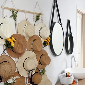 <span class=keywords><strong>Porte</strong></span>-chapeau suspendu décoratif pour la maison Bobo <span class=keywords><strong>porte</strong></span>-chapeau en macramé pour mur corde de coton tissage à la main chapeau organisateur affichage - Product Image 6
