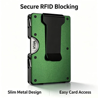 Portefeuille fin en métal anti-RFID pour homme, porte-cartes portable en alliage d'aluminium, anti-skimming, étui pour cartes de crédit, pince à billets