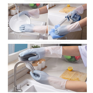 Gants de lavage de la vaisselle en nitrile, épaisseur moyenne, imperméables, pour hommes et femmes - Product Image 3