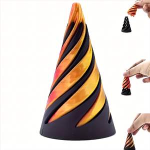 NC 3D dicetak Spiral kerucut stres mainan tidak mungkin piramida pass-melewati patung melewati Fidget mainan pusaran benang ilusi - Product Image 1