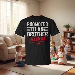 T-shirt pour hommes « Promoted To Big Brother Again 2026 » pour annonce familiale - Product Image 3