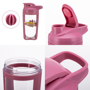 Botella de Agua Deportiva de Plástico de 500 ml con Logotipo Personalizado, Libre de BPA, Botella Mezcladora con Bola Mezcladora para Gimnasio, Batidos de Proteínas - Product Image 6