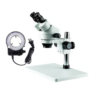 7x-45x連続ズーム顕微鏡双眼鏡垂直ピラースタンドフラットベース彫刻鏡面双眼鏡ステレオ顕微鏡