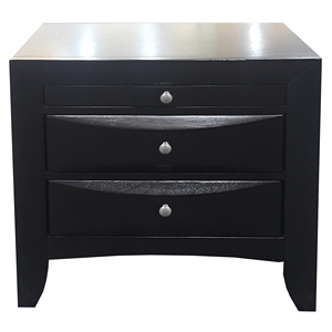Black 2-<b>Drawer</b> Nightstand With Tray Modern Bedroom <b>Storage</b> <b>Drawer</b> Unit - Product Image 6