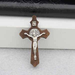 5.8 religioso x 3.5cm fascino croce in legno cattolico St Benedict lega Corpus solido gesus legno artigianato scatole di legno cartelli da parete - Product Image 3