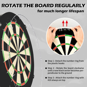 Wholesale 18inch Tournament Bristle Dartboard Double-Sided Flocking Customized DartBoard - Product Image 3
