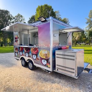 2025 Mobile Truck Dining Car Remorque en acier inoxydable pour les vendeurs européens Hotdog & Snack Food Cart Aluminium & Fiberglass Material - Product Image 3