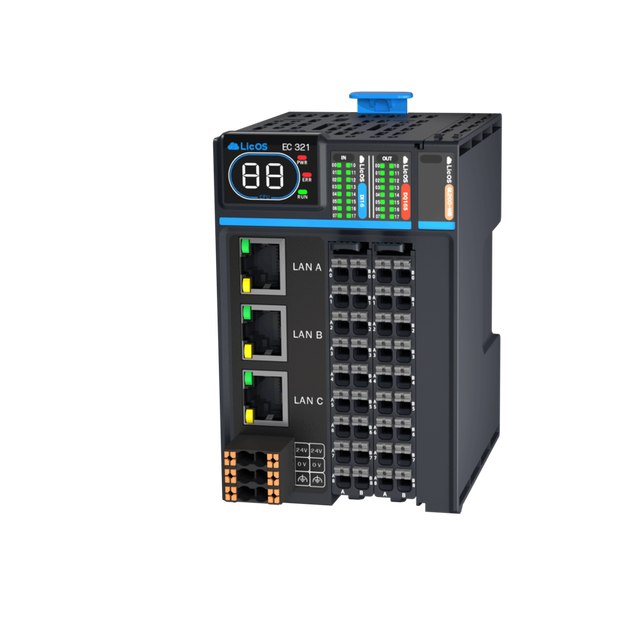 16-Channel PLC Controller 24VDC DIN Rail RS485 Modbus RTU CODESYS Programmable 16DI 16DO for Motor Drive Conveyor Control