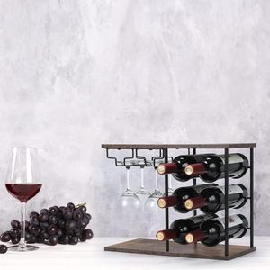Estante para vinos de mostrador, botellero independiente, botellero con bandeja, adecuado para encimeras de bar en el hogar y gabinetes de cocina. - Product Image 2