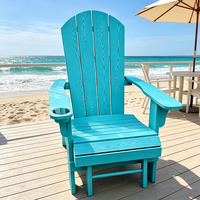 Chaises de jardin pliantes Adirondack pour l'extérieur, chaise Adirondack pliante imperméable avec repose-pieds escamotable