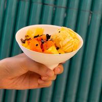 Bol à crème glacée de qualité alimentaire, bol en pulpe de croissant, gobelet à glace pilée biodégradable, bol alimentaire portable, gobelet à dessert jetable en pulpe