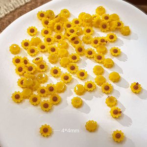 50pcs/bag 3D Resin <strong>Sunflowers</strong> <strong>Nail</strong> Art Charms 4*4mm Small <strong>Yellow</strong> Flowes <strong>Nail</strong> Decorations Accessories Handmade DIY Press on <strong>Nail</strong> - Product Image 5