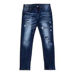 <span class=keywords><strong>Jeans</strong></span> da <span class=keywords><strong>Uomo</strong></span> <span class=keywords><strong>Slim</strong></span> Fit a Gamba Larga, Stile Vintage, <span class=keywords><strong>Vita</strong></span> Alta, Strappati, Effetto Invecchiato, Ricamati, Streetwear - Product Image 1