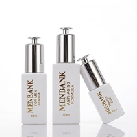 Flacon en verre cristal 50 ml, flacon de sérum cosmétique 30 ml, emballage pour soins de la peau 20 ml avec compte-gouttes argenté électrolytique à pression
