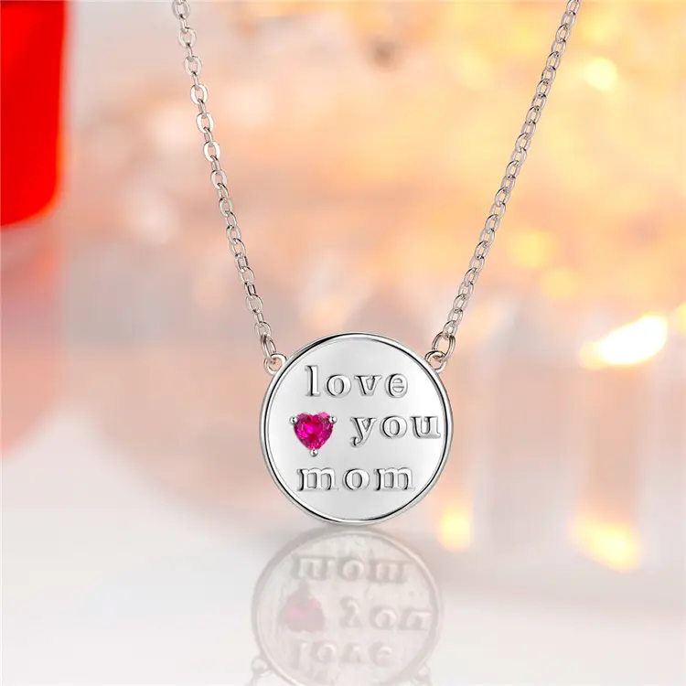 Qings Mother Daughter Necklace 925 Sterling Silver Plated Platinum Necklace Jewelry Mothers Day Gift