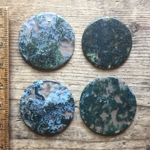 Disco de Ágata Musgosa Natural al por Mayor, Cristal de Cuarzo Tallado Estilo Feng Shui, Soporte para Teléfono DIY para Decoración del Hogar y Regalos - Product Image 5