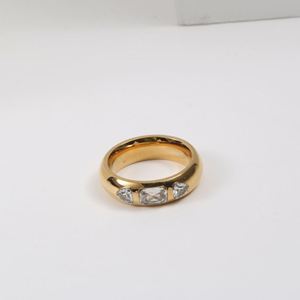 Bagues en zircone plaqué or 18K pour femmes, anneau de doigt irrégulier, haut de gamme, collection <span class=keywords><strong>2022</strong></span>, livraison gratuite - Product Image 3