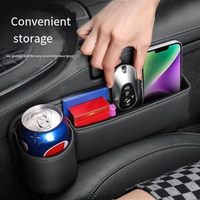 Boîte de rangement multifonctionnelle pour siège arrière de voiture, boîte de rangement pour siège de voiture avec porte-gobelet, organisateur de remplissage de fente de siège de voiture en cuir