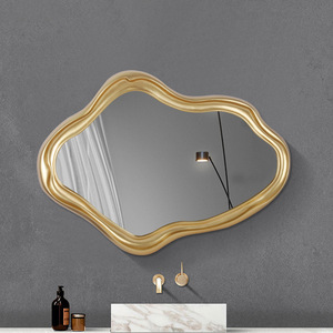 Specchio da Bagno a Parete in Stile Barocco Francese, Forma Irregolare, Cornice in PU per Soggiorno, <span class=keywords><strong>Sala</strong></span> da <span class=keywords><strong>Pranzo</strong></span>, Trucco e <span class=keywords><strong>Arredamento</strong></span> Casa - Product Image 1