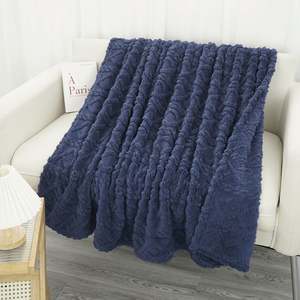 Soft Fuzzy Jacquard Sherpa Twin Blankets for <b>Couch</b> - Cozy Fleece Bed Blanket for Girls Women, Warm Cute <b>Small</b> Gift for Spring - Product Image 3