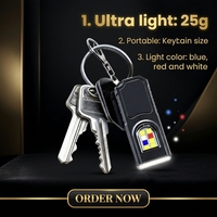 Porte-clés multifonctionnel EDC, lampe torche LED, source de lumière COB, ABS, IP20, étanche, résistant à la pluie, batterie rechargeable, vélo, nuit