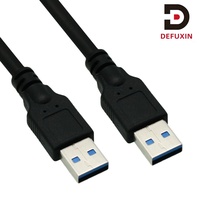 Kabel DFX USB 3.0 A ke A 1m, Kabel Data USB A Male ke Male 5Gbps SuperSpeed untuk Hard Drive Eksternal, Smart TV, Laptop