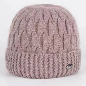 Gorro de Punto para Mujer, 100% Acrílico, Cálido para Invierno, Estilo Pescador, Color Rojo Vino - Product Image 5