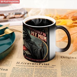 Tasse magique givrée noire 11oz en céramique, mug thermosensible changeant de couleur, pour la maison et le bureau - Product Image 5