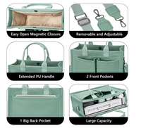 Bolsa de Lona de Gran Capacidad para Mujer, con Múltiples Bolsillos Exteriores, Bolsa de Compras de Algodón para Llevar al Hombro o Cruzada, con Logotipo Personalizado