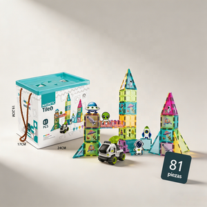 Tuiles magnétiques pour fenêtre sur le thème <span class=keywords><strong>de</strong></span> l'espace, blocs <span class=keywords><strong>de</strong></span> <span class=keywords><strong>construction</strong></span> <span class=keywords><strong>de</strong></span> 7,5 cm, jouet éducatif STEM, apprentissage créatif DIY, vente en gros avec boîte <span class=keywords><strong>de</strong></span> rangement - Product Image 6