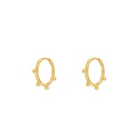 ROXI Perles rondes minimalistes en argent sterling 925 Cercle pour femmes Boucle d'oreille