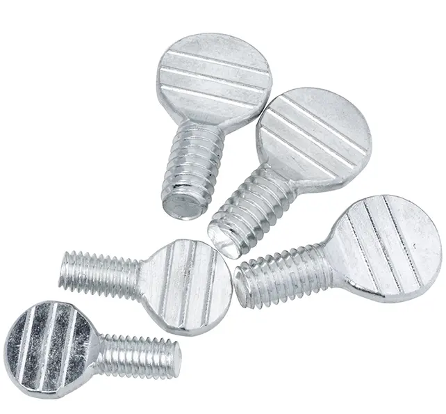 ANSI/ASME B 18.17 Type-B thumb screws, carbon steel screws White Zinc Plated Free sample