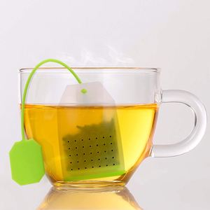 LA Free Silicone <b>Tea</b> Filter Bag Food Grade <b>Tea</b> <b>Infuser</b> Funny Triangle Colorful <b>Tea</b> Coffee Chocolate Bag for Glass Mug - Product Image 2