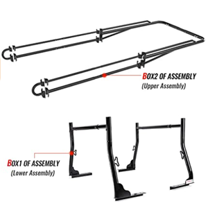 מדפי סולם מיטת משאית עבור פיקאפים עם 55 'בר בצד מעל למונית. מדפי צינור שירות עץ - Product Image 3