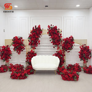 Rosas de Seda Artificiales SMOOTH, Nuevo Diseño, Fondo de Flores Rojas, Centro de Mesa, Tamaño Personalizable, Diseño Asimétrico - Product Image 6