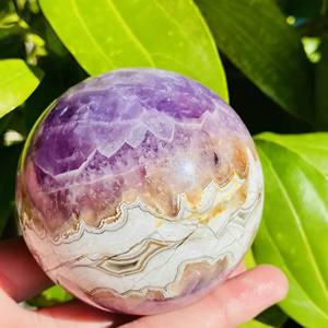 Venta al por mayor de nuevas bolas de ágata de amatista natural con rayas, esferas de cristal de cuarzo curativas para decoración del hogar y regalos - Product Image 3