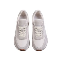 Chaussures décontractées de style urbain en cuir véritable et maille, polyvalentes, à lacets, légères, en cuir de vachette, chaussures de sport