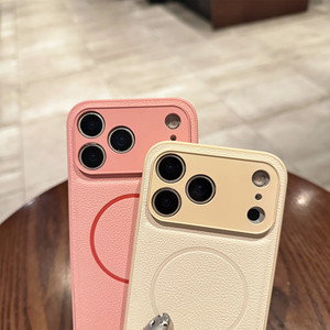 Ốp điện thoại da trơn vân vải thiều nam châm bán buôn cho iPhone 17 16 Pro Max, thiết kế lỗ nhỏ tinh tế, bảo vệ toàn diện - Product Image 5