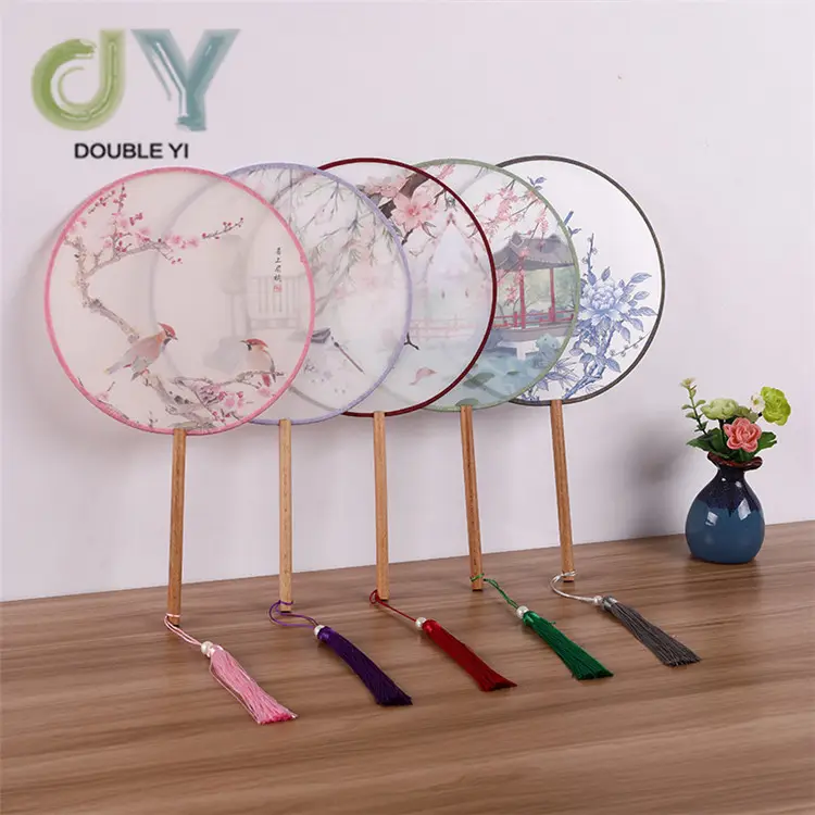 Benutzer definierte durchscheinende lange Griff alten Stil Gruppe Fan chinesischen Stil Geschenk Hand Fan